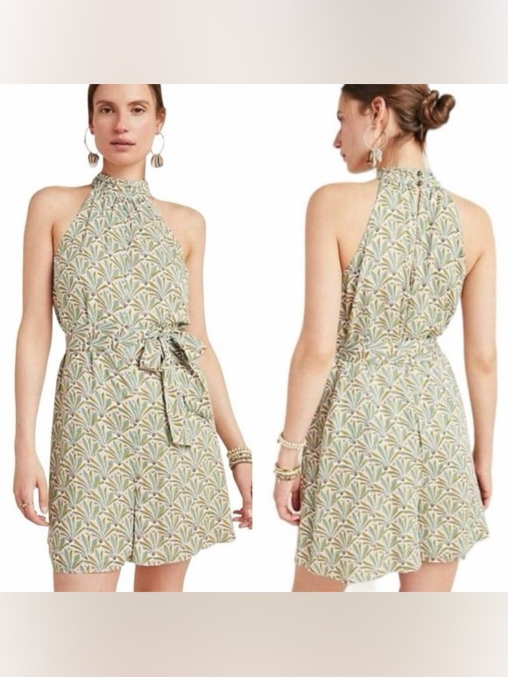 Anthropologie Maddie Palm Halter Romper (102)